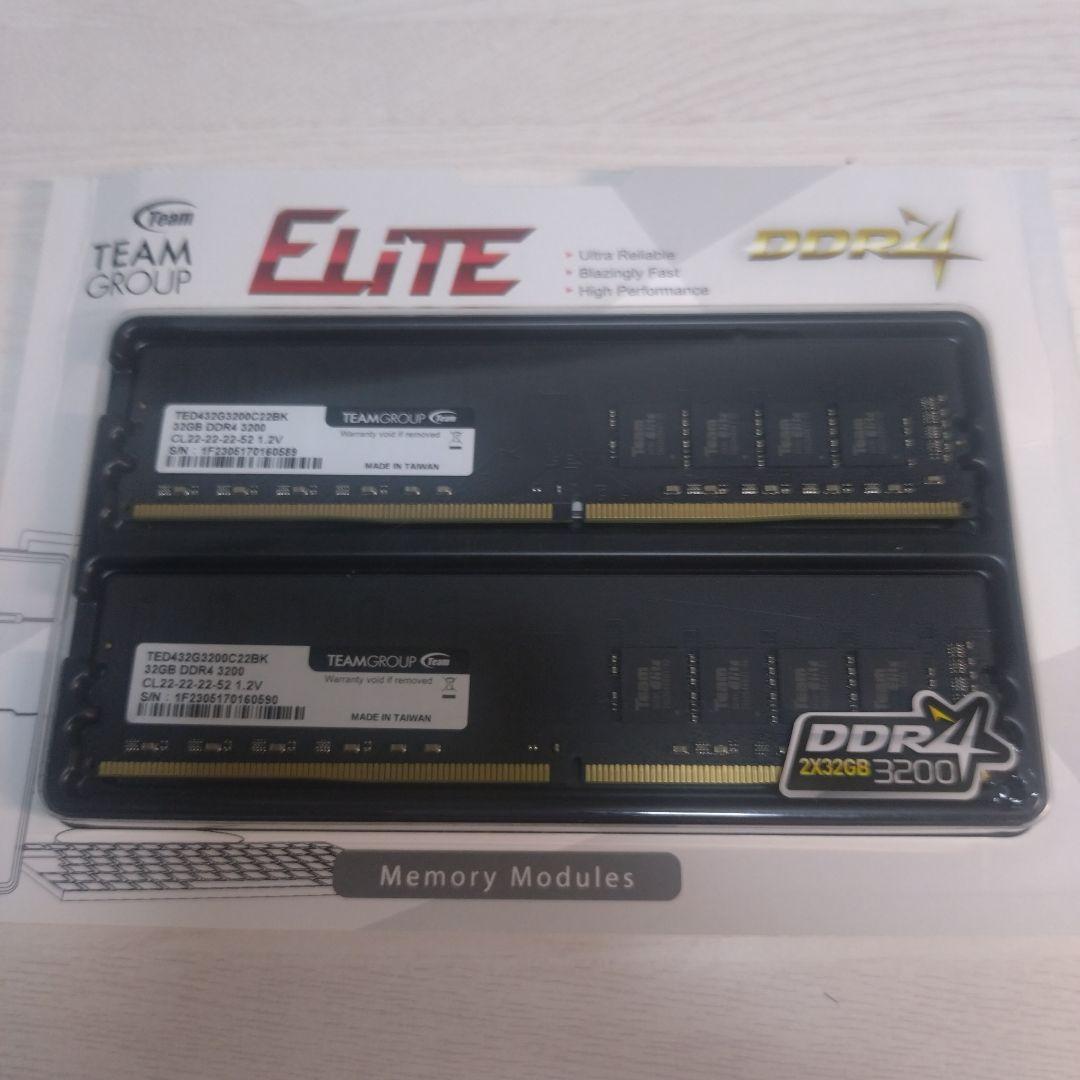 TEAMGROUP DDR4 3200 32GB×2枚 計64GB