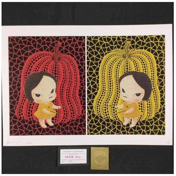 【世界限定100枚】DEATH NYC フレーム付きアート 奈良美智 草間彌生