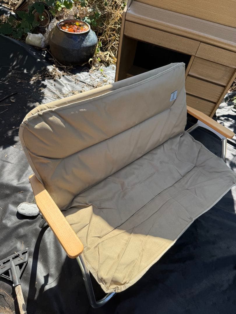 DOD グッドラックソファ ベージュ 2人掛け 折りたたみチェア キャンプ