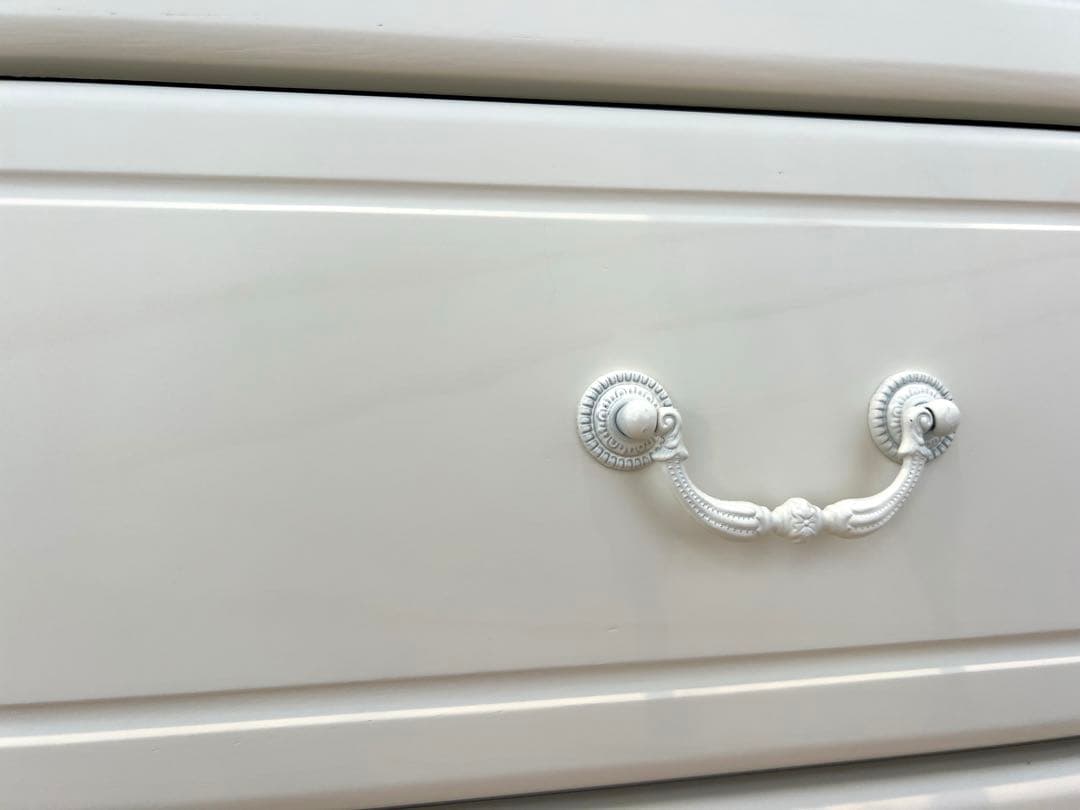 ホワイト 猫足　猫脚　4段　チェスト　木製　姫系家具