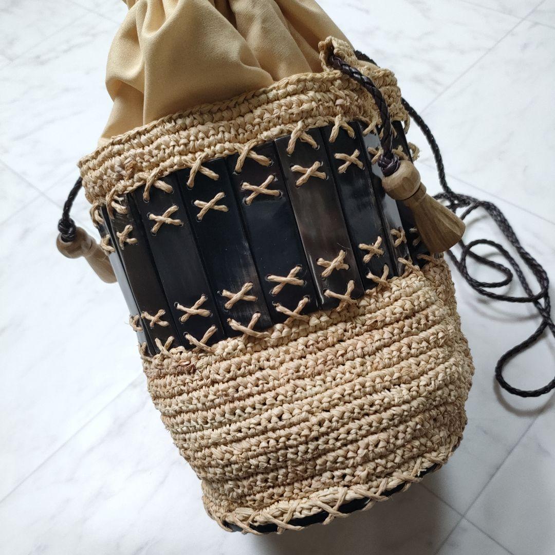 【定価4万】JAMIN PUECH ジャマンピュエッシュ NOA ラフィアバッグ