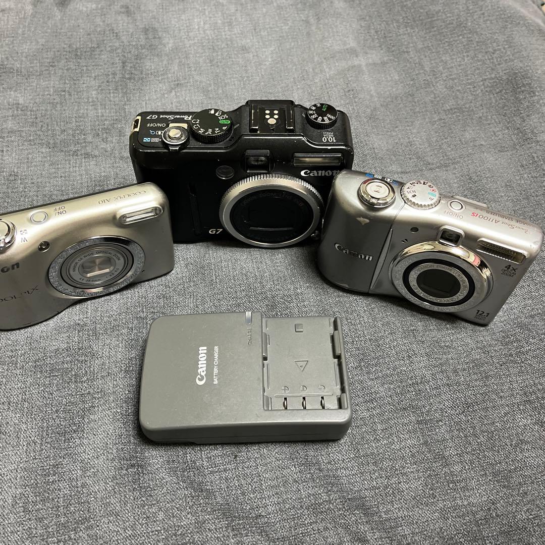 Canon G7 デジタルカメラなど3台セット　ジャンク扱い