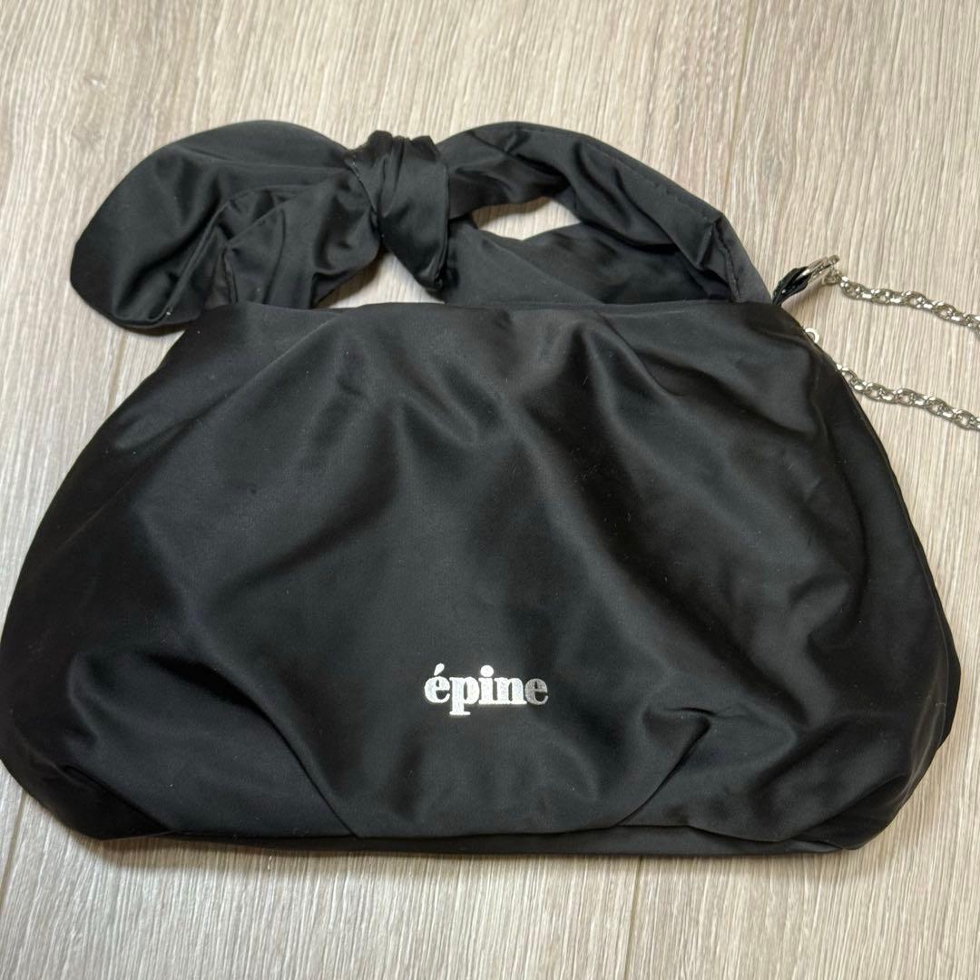 エピヌ リボンパール&ビジューチェーンバッグ