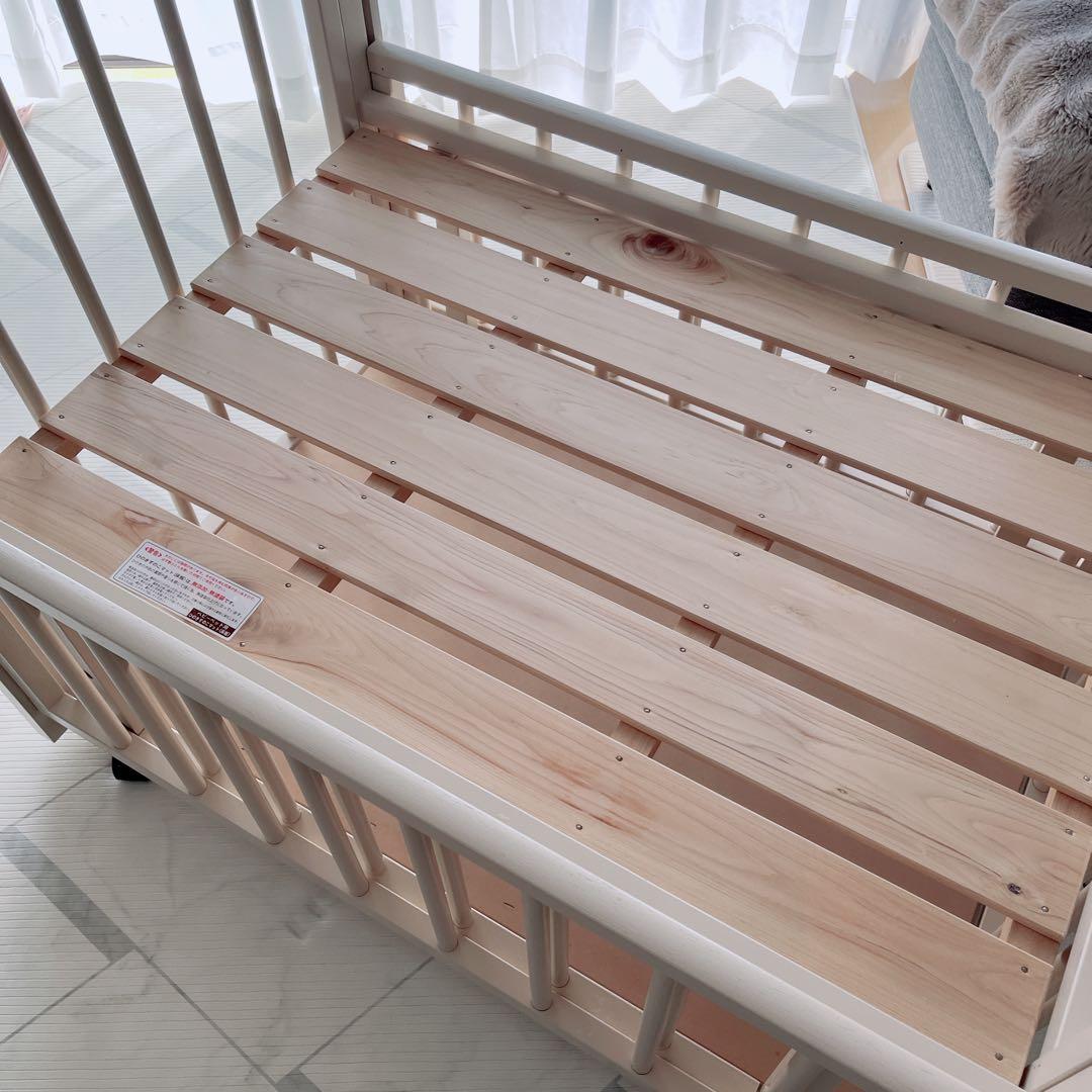 【目黒区引取】キンタロー ミニ3wayオープンベッド ホワイト 3面 木製