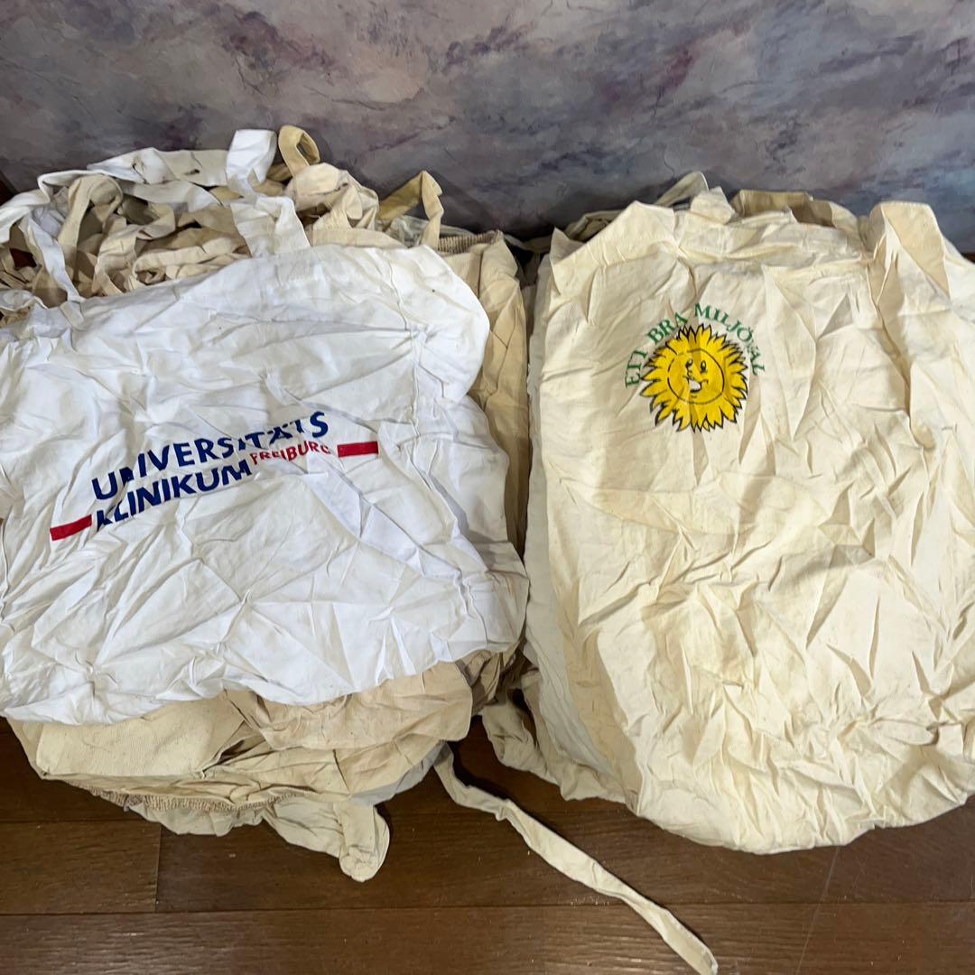 ひ*さ様 3 アメリカ　ユーロ古着エコバッグ100枚セットまとめ売りホワイトベー