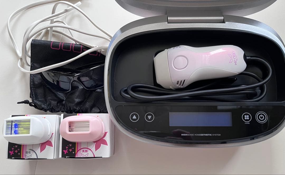 ke-non ケノン　脱毛器　美顔　パールホワイト　白　アタッチメントサングラス