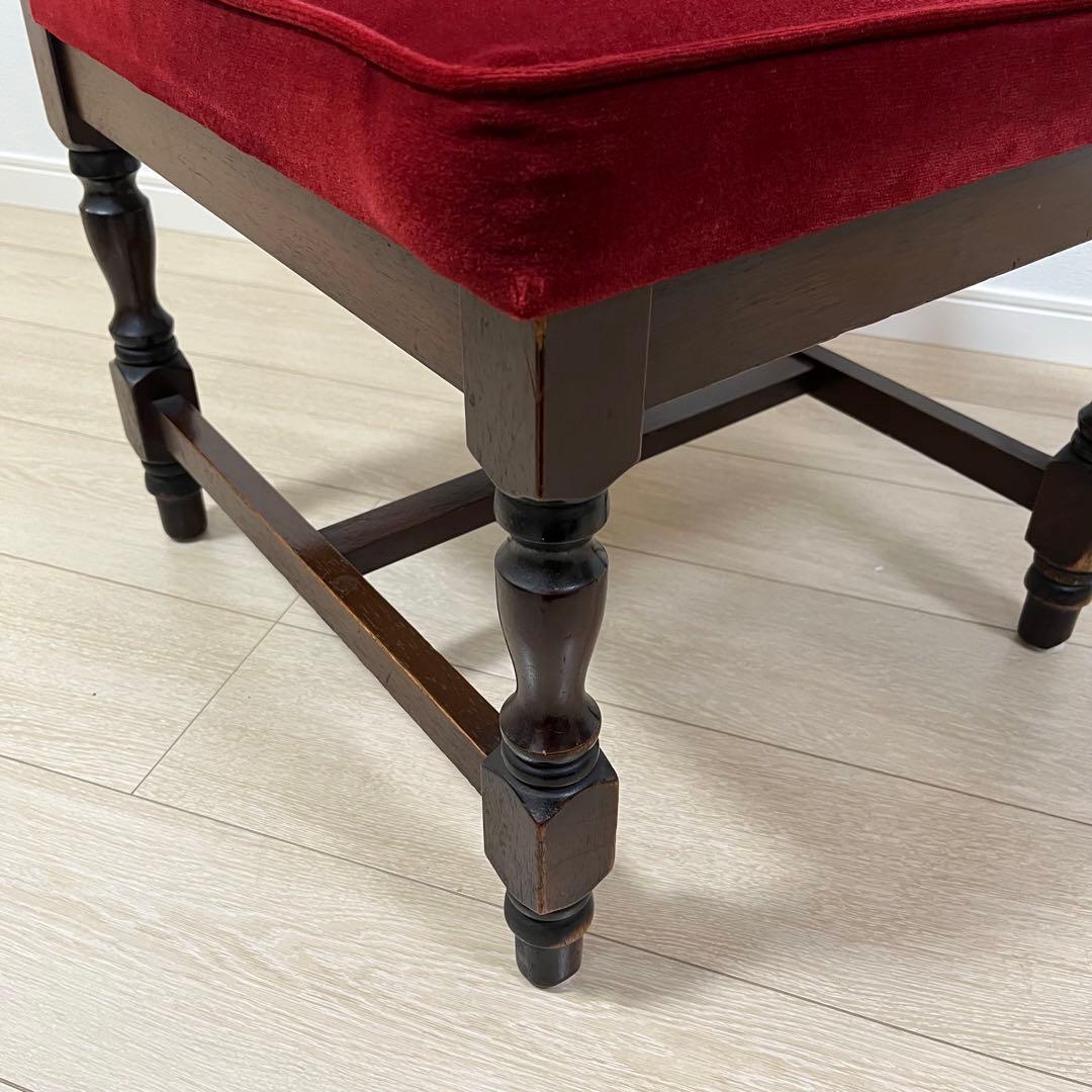 そ12【ヴィンテージ 鋲打ち椅子】高級感あるベルベット張り ダイニングチェア