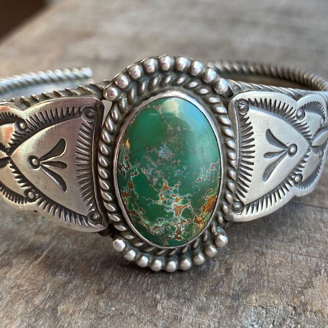 【刻印HS】ハーマンスミス/シルバーバングルSサイズ【ナバホ】