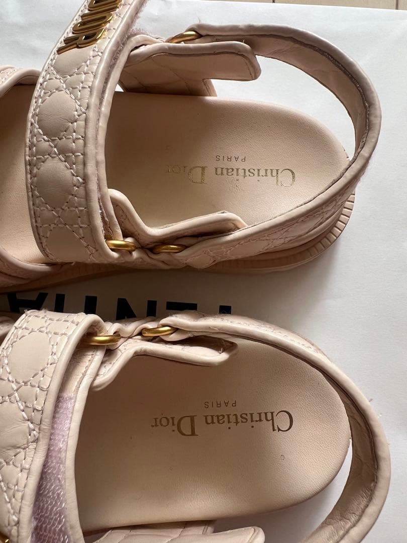 Dior カナージュキルティング Dioract サンダル ピンク