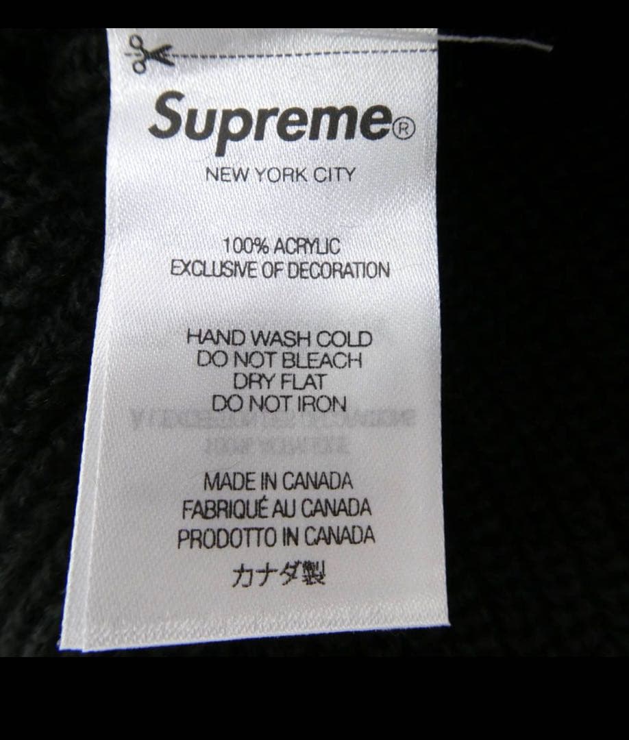 ステッカー付きSupreme LooseGaugeBeanieブラック ニット帽