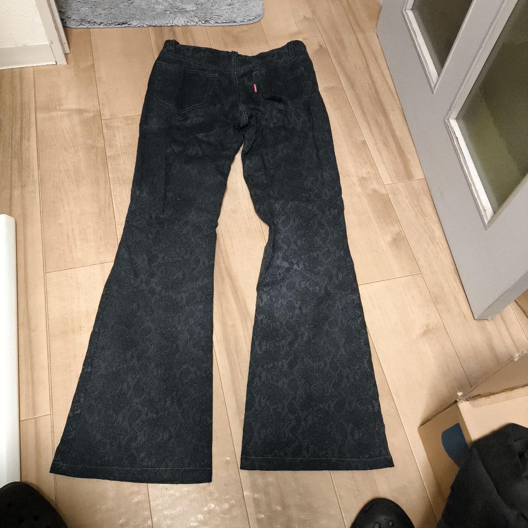 TORNADO MART パイソン柄 ジャガード フレアパンツ ベルボトム M