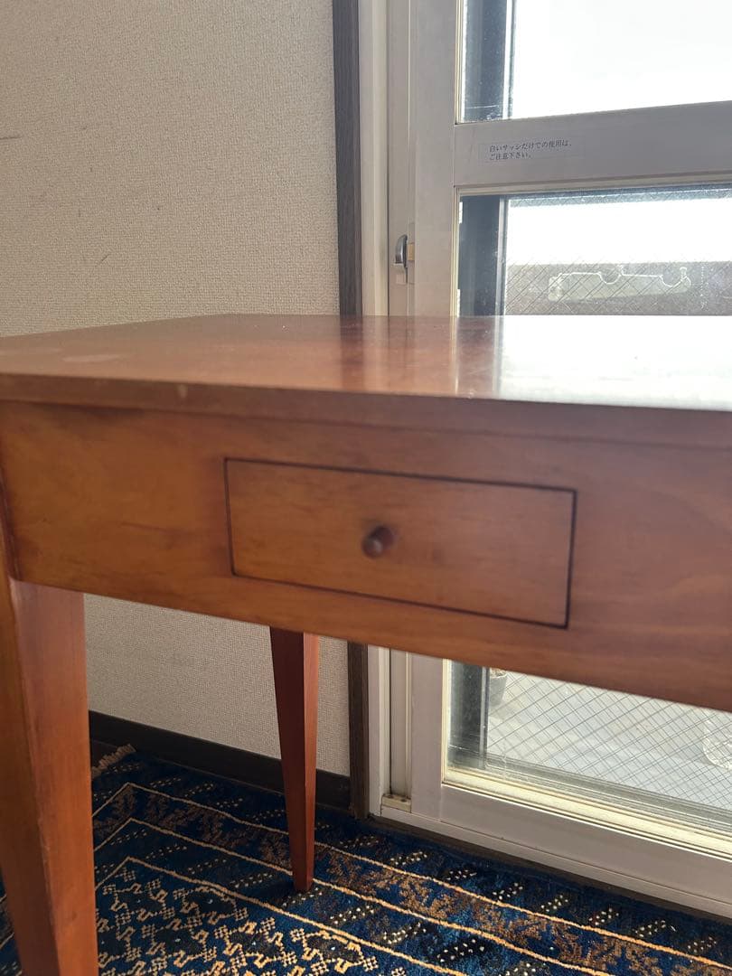 アンティーク　小型の無垢机　引出付き