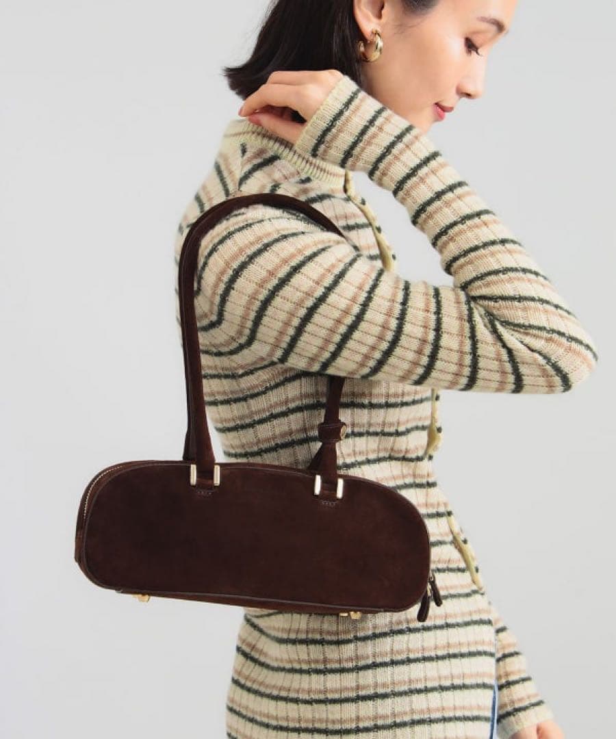 専用 別注CHRISTIAN VILLA スエードスクエア ロングハンドルバッグ