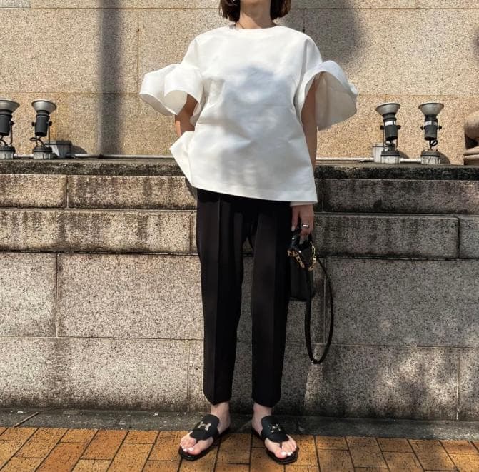 名品✨Heve エブリデイパンツ 38 黒 ウエストロゴ ストレッチ 美品　学校