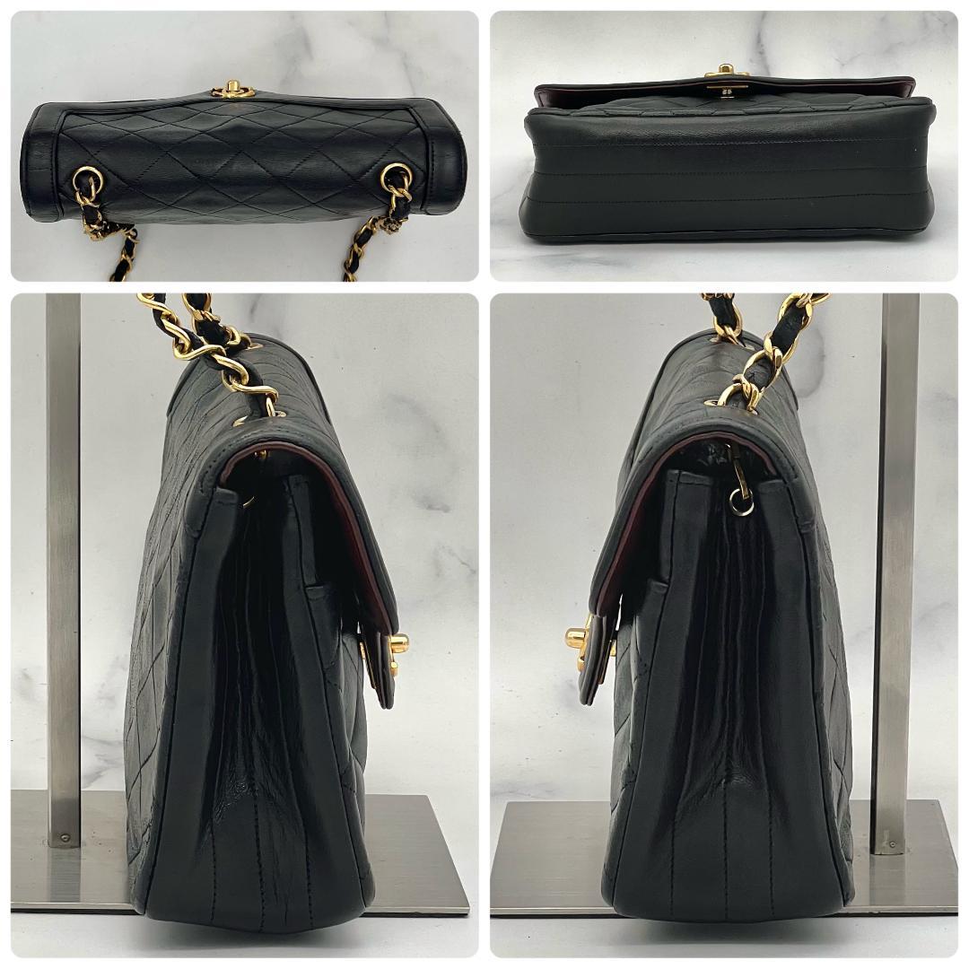 【Gカード付】 シャネル マトラッセ チェーン ショルダー ゴールド金具 黒