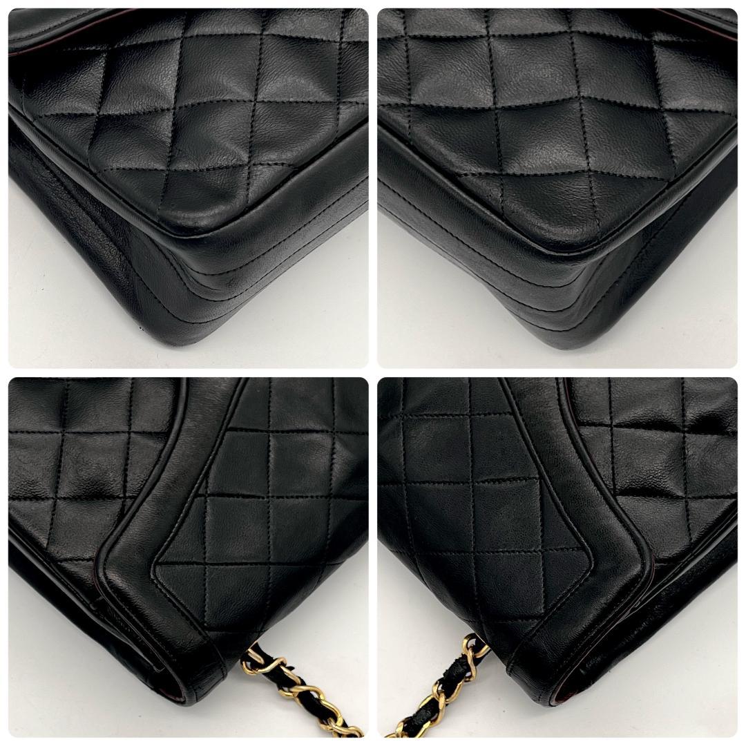 【Gカード付】 シャネル マトラッセ チェーン ショルダー ゴールド金具 黒