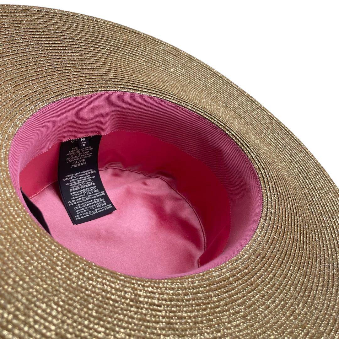 【新品】GUCCI グッチ ラメ ファブリック パピエ ハット ビー ゴールド