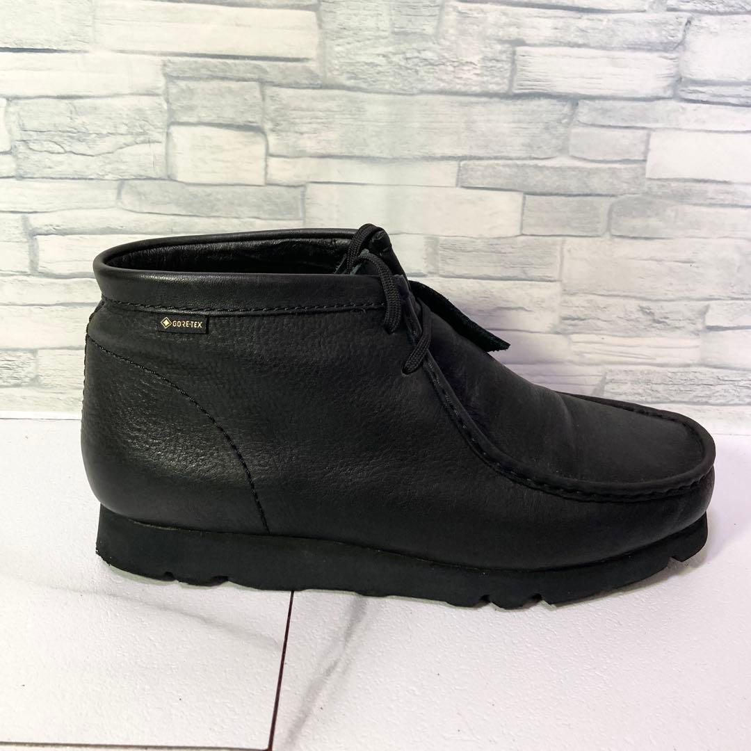 美品 クラークス ワラビーブーツ ゴアテックス 28 本革 防水 ビブラム 黒