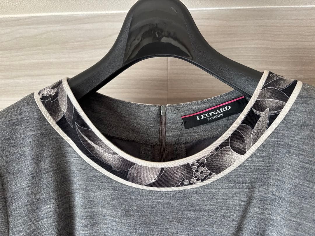 LEONARD ストレッチワンピース/グレー 38