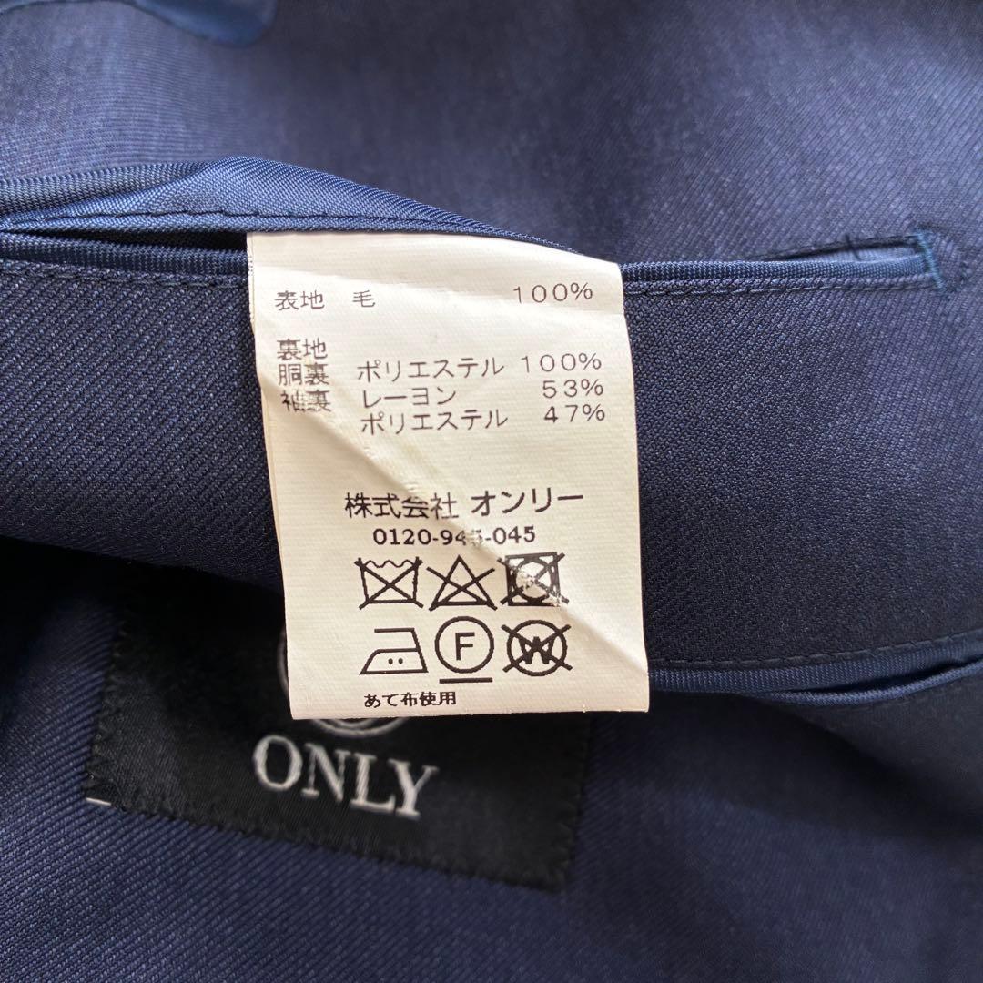 ONLY　スーツ　3ピース　カノニコ　高級生地　ネイビー　セットアップ