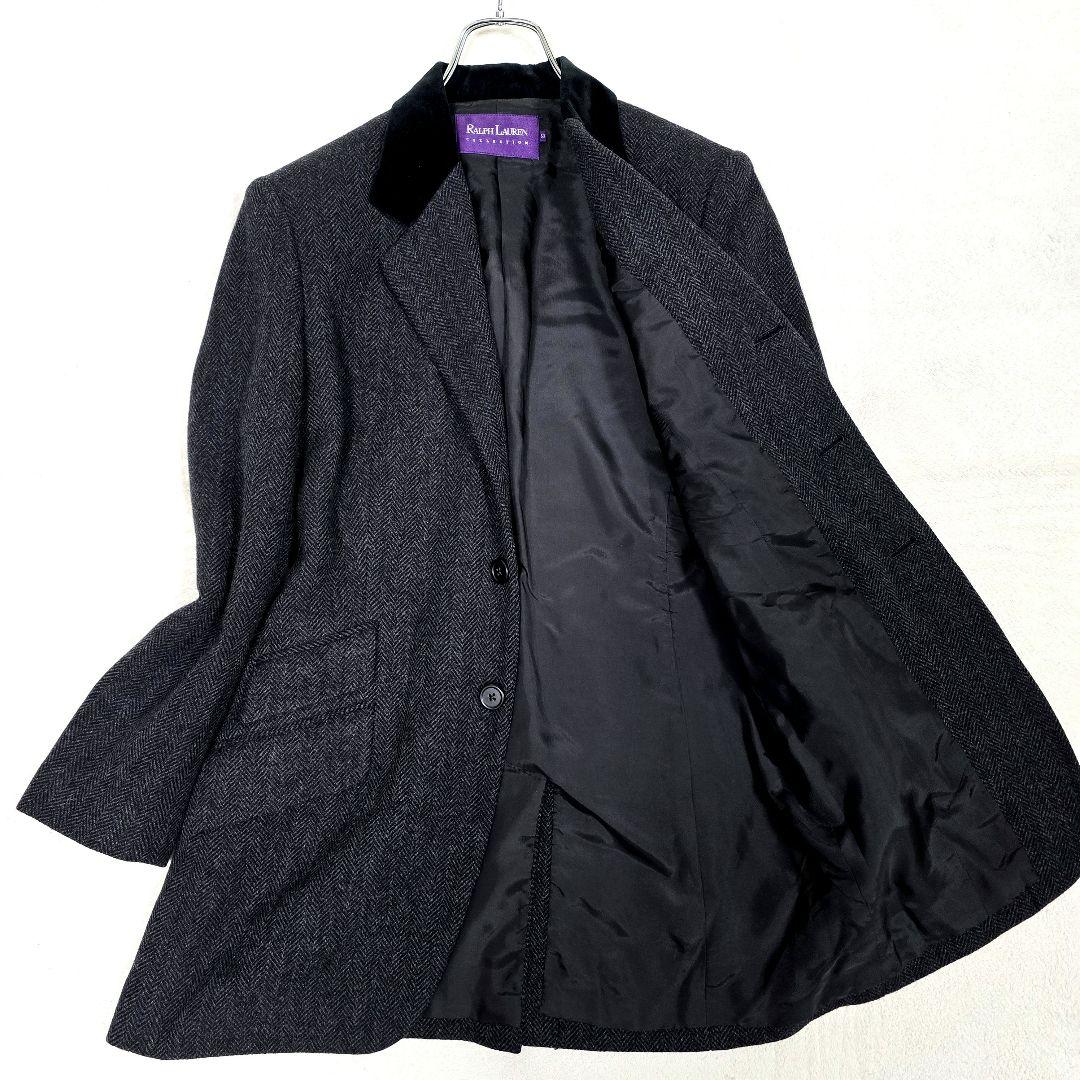 極美品 ラルフローレンコレクション テーラードジャケット ヘリンボーン 襟ベロア