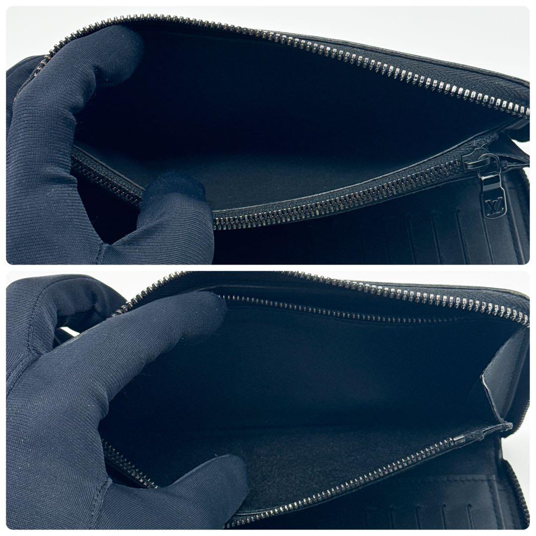 ルイヴィトン モノグラム エクリプス ヴェルティカル 財布 ブラック ジッピー