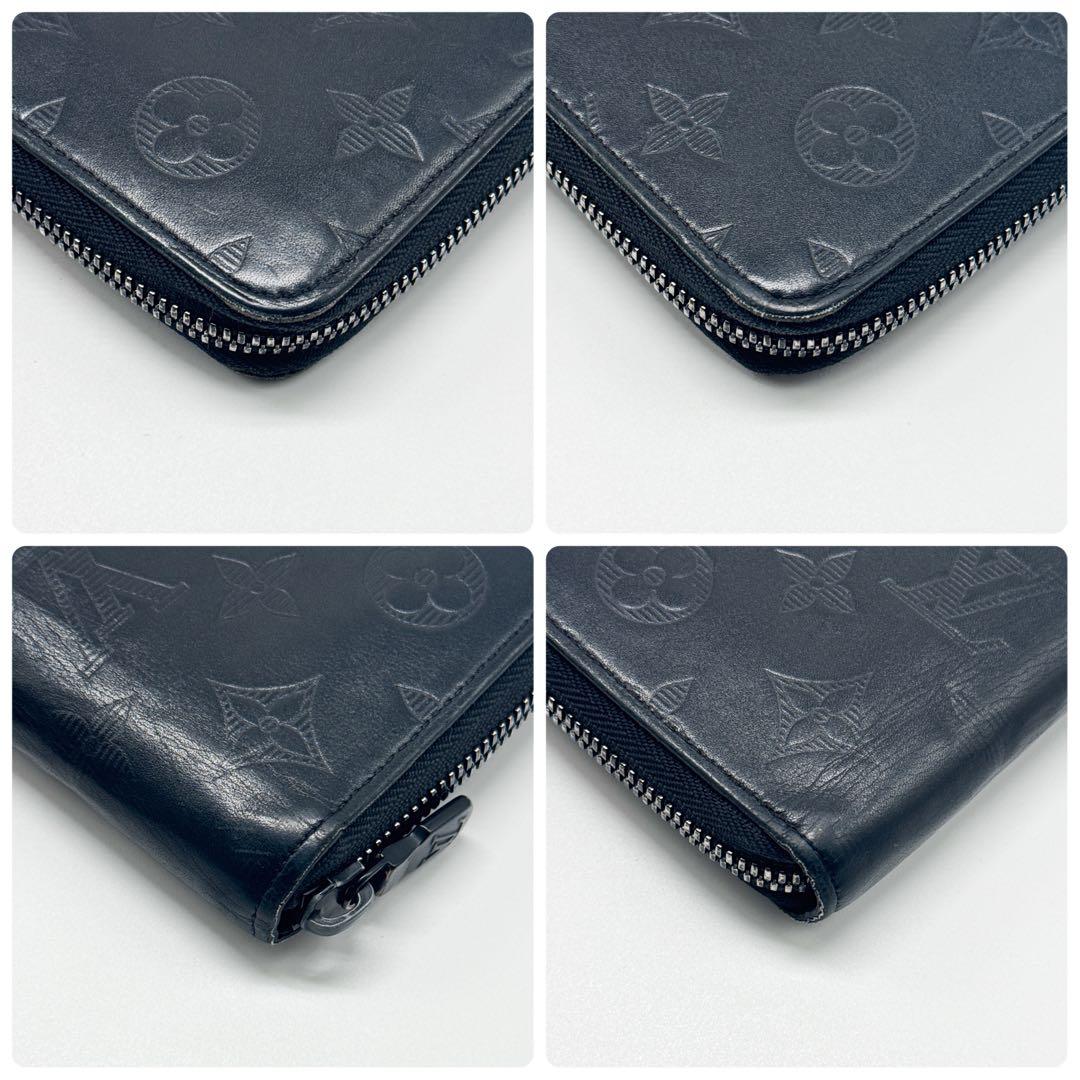 ルイヴィトン モノグラム エクリプス ヴェルティカル 財布 ブラック ジッピー