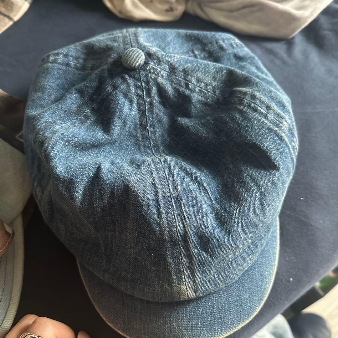美品 RRL エイジング ビンテージ 加工 デニム ニュースボーイ キャップ
