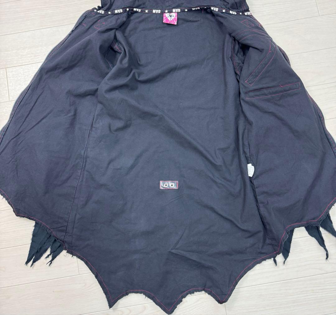 マッドガール　パンク系ジップアップパーカー　猫耳　尻尾　スカル　チェーン　個性派