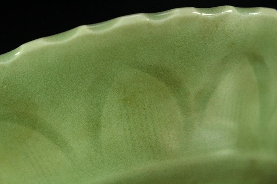 中国美術 青磁 吉字 皿(K-A722)