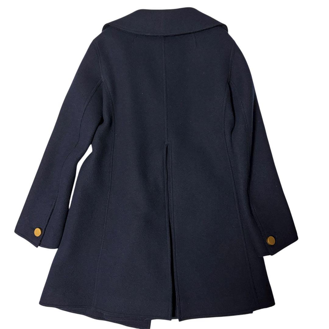 J&M DAVIDSON 金ボタン ウール 100% コート 濃紺