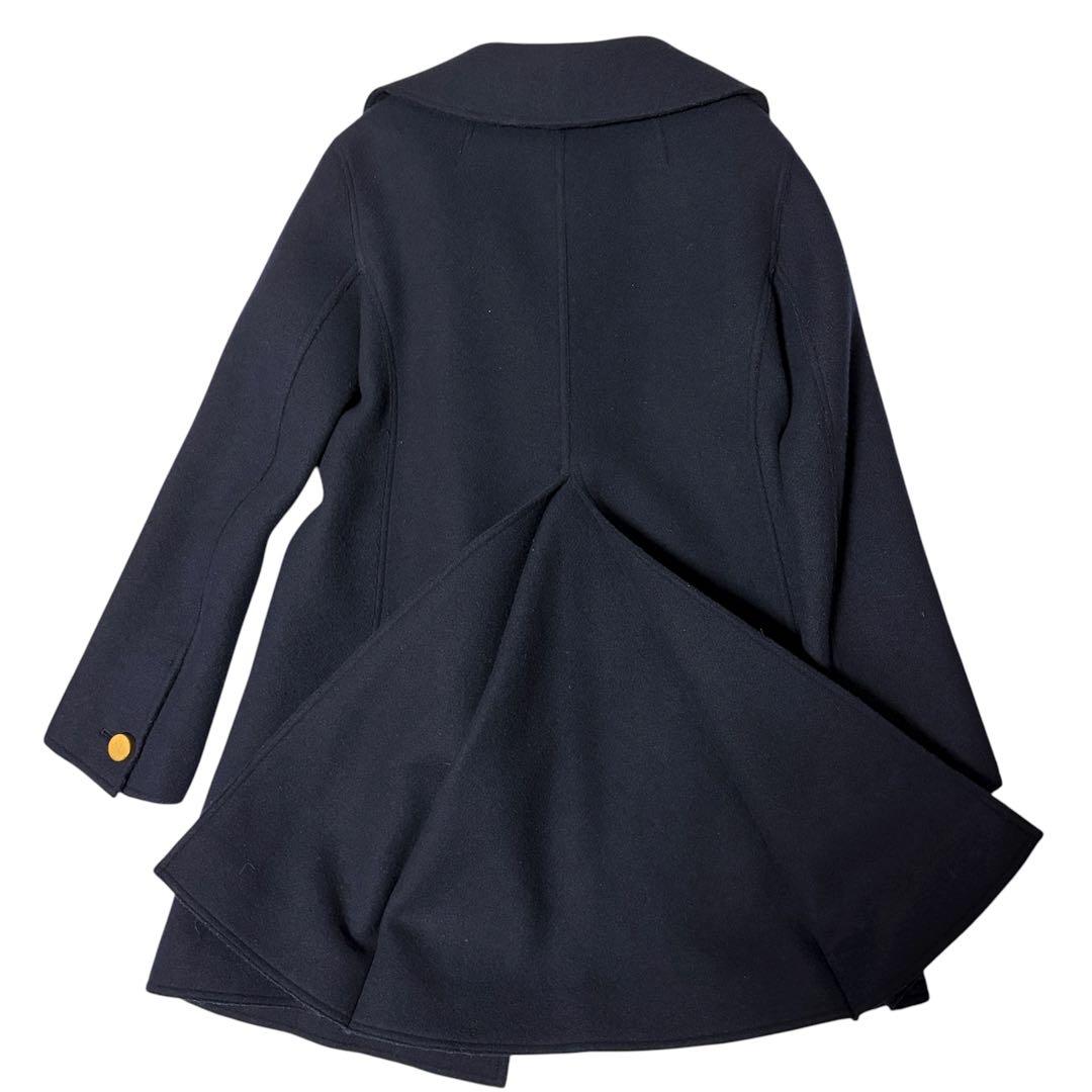 J&M DAVIDSON 金ボタン ウール 100% コート 濃紺