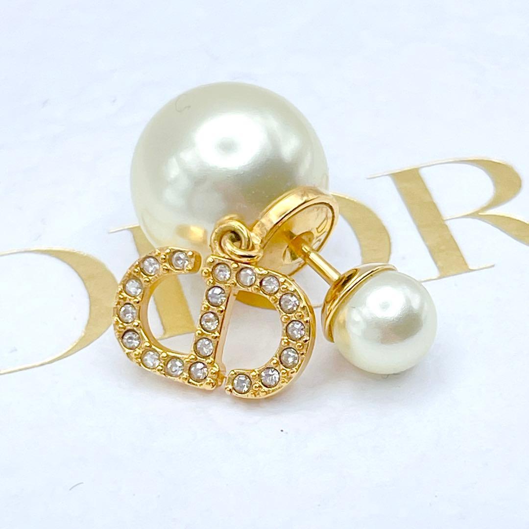 Christian Dior トライバル　ピアス　CD ストーン　ゴールド　片耳