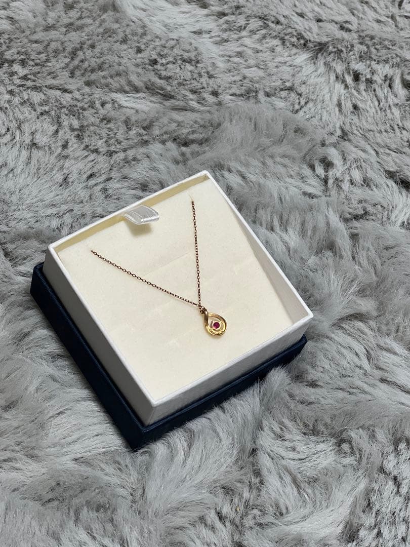 ルビー　ダイヤモンド K10 ネックレス　ゴールド　ジュエリーツツミ