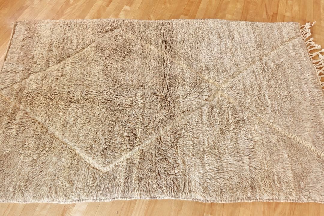 【モロッコ直輸入】新品 上質ベニワレングレージュラグ　即購入OK