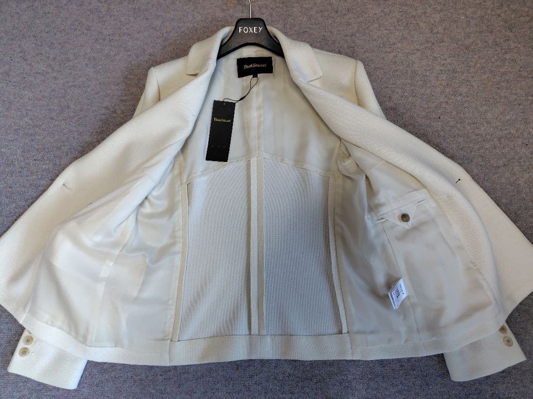 新品ポールスチュアートテクウェーブクロスWテーラードジャケット　6白88000円