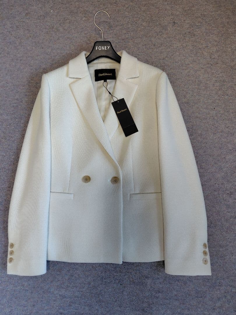 新品ポールスチュアートテクウェーブクロスWテーラードジャケット　6白88000円