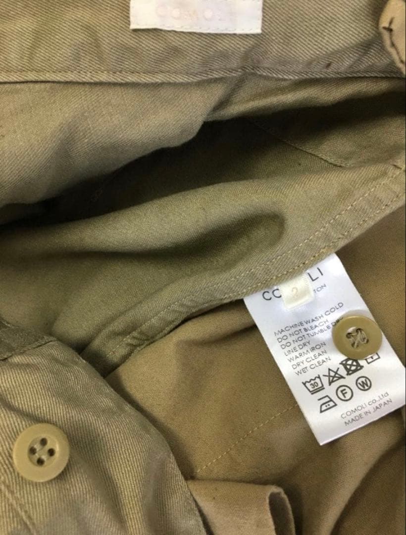 comoli 22SS コットンチノオーバーパンツ