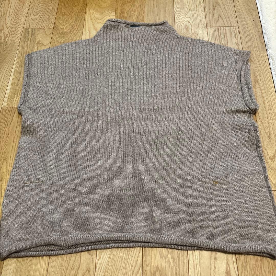 はなび　45R ハイネックニットベスト　ベージュ