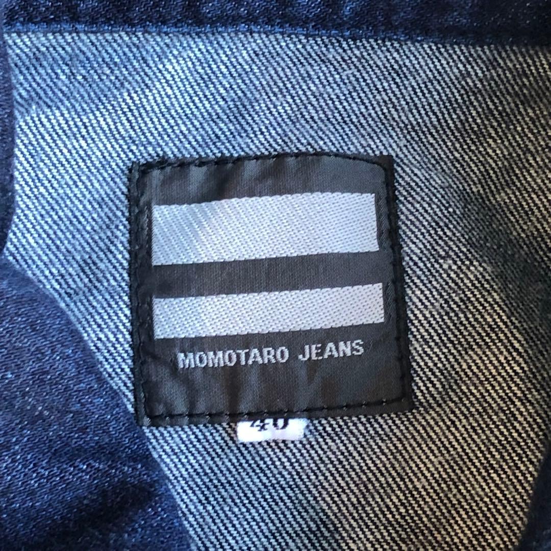 美品　桃太郎ジーンズ　デニムオールインワン　ツナギ　日本製　月桂樹ボタン　濃紺