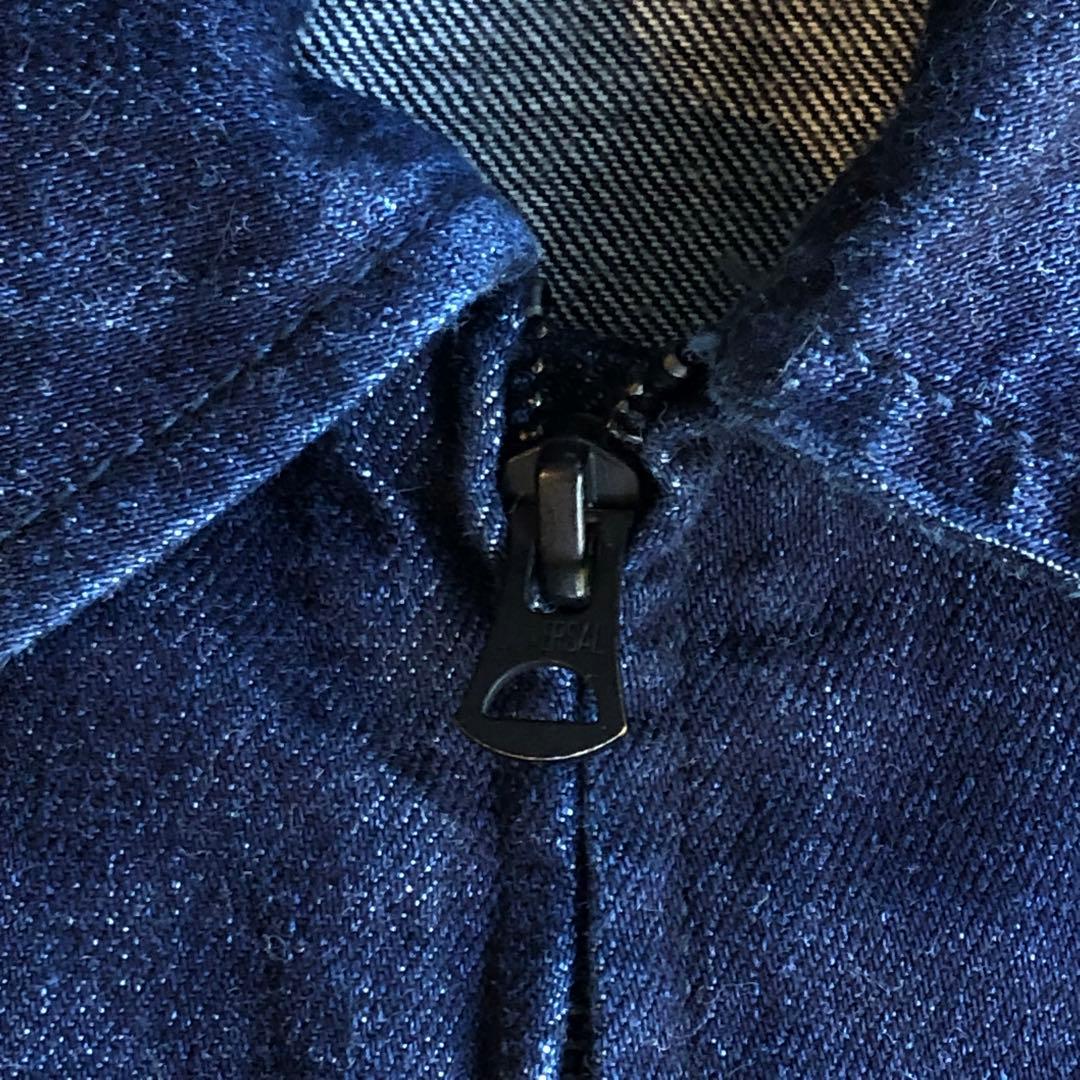 美品　桃太郎ジーンズ　デニムオールインワン　ツナギ　日本製　月桂樹ボタン　濃紺