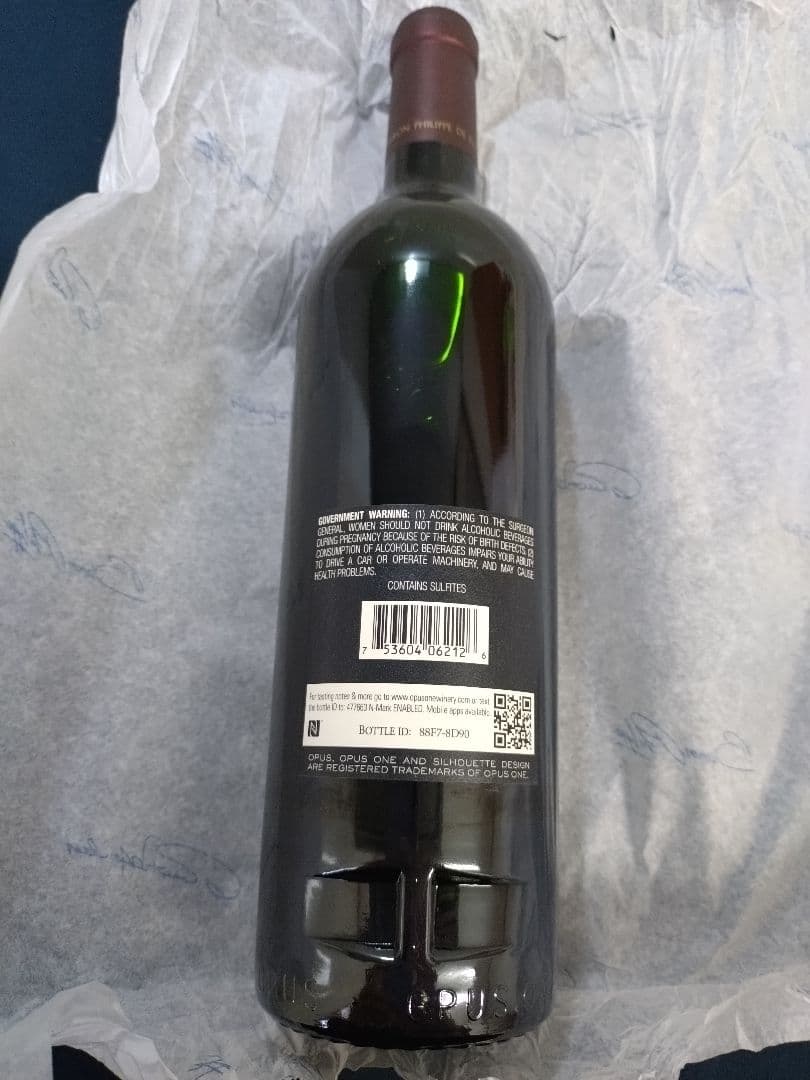 【希少】ナパバレー 2012年オーパス・ワン赤ワイン750ml　ボトルID有