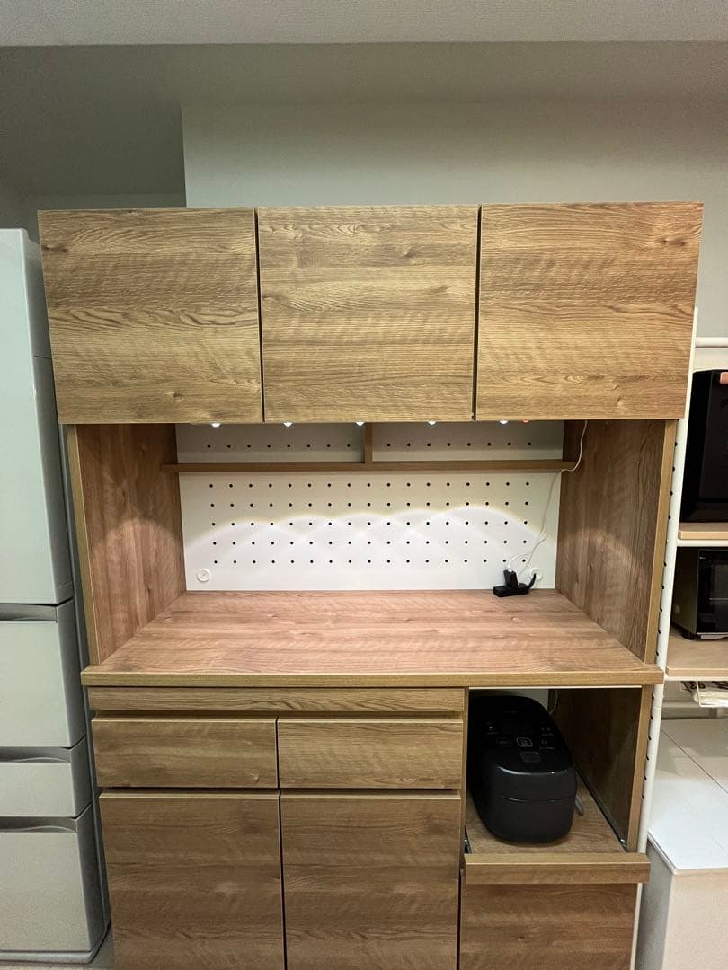 【送料込】LOWYA木目調食器棚