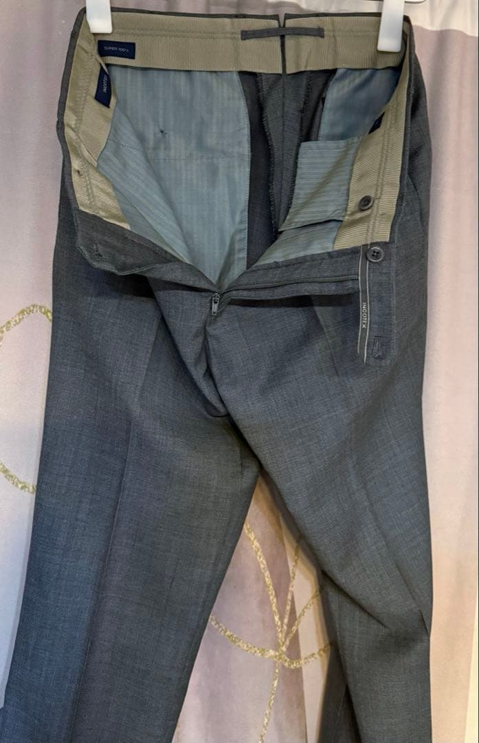 INCOTEX インコテックス super100 ラムウール スラックス