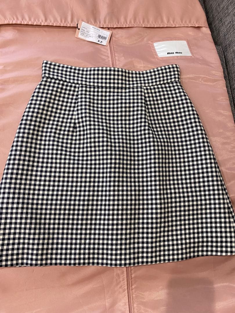 最終値下げ　ミュウミュウのギンガムチェックジャケット&スカートセットアップ