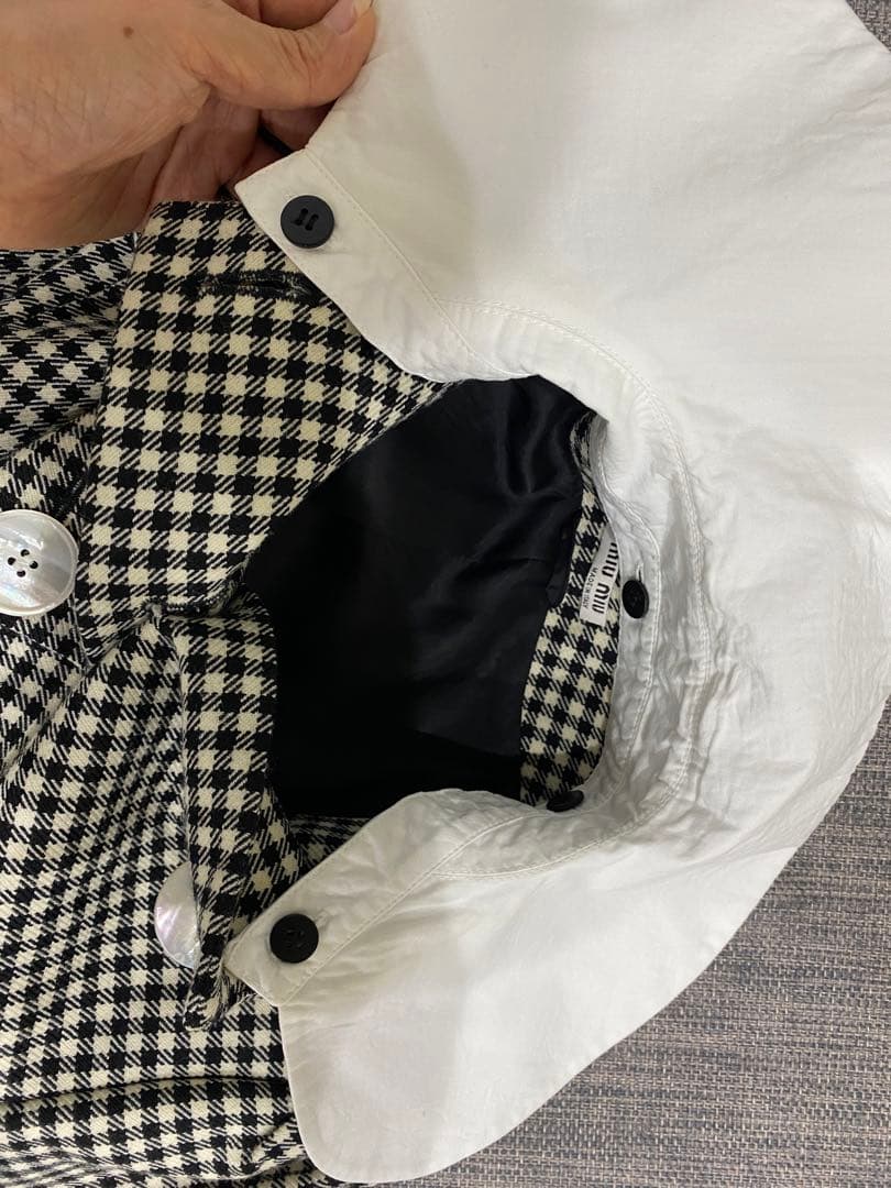 最終値下げ　ミュウミュウのギンガムチェックジャケット&スカートセットアップ