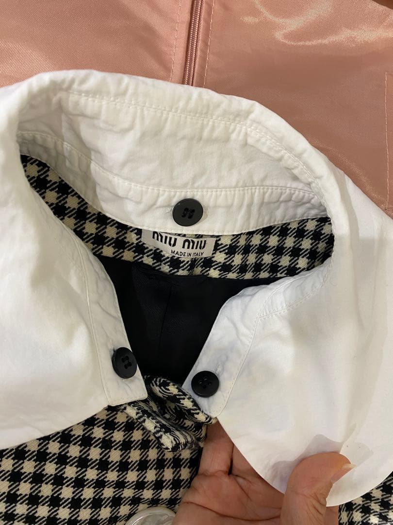 最終値下げ　ミュウミュウのギンガムチェックジャケット&スカートセットアップ