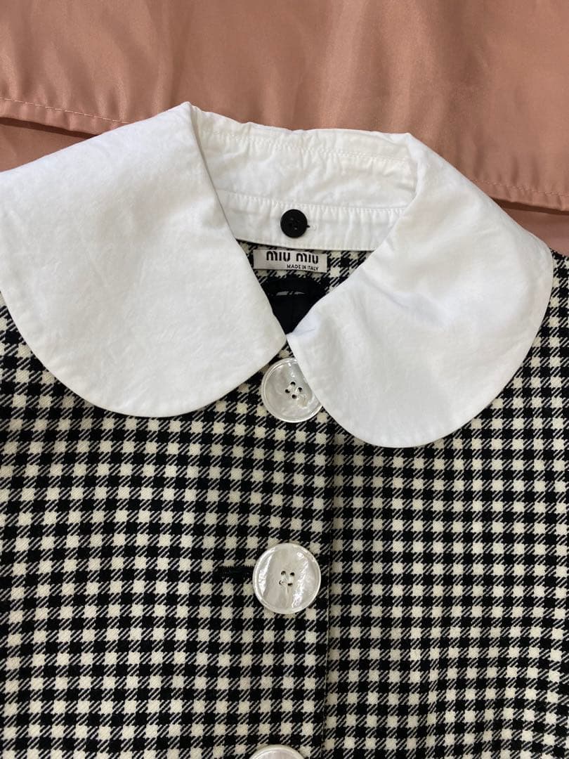 最終値下げ　ミュウミュウのギンガムチェックジャケット&スカートセットアップ