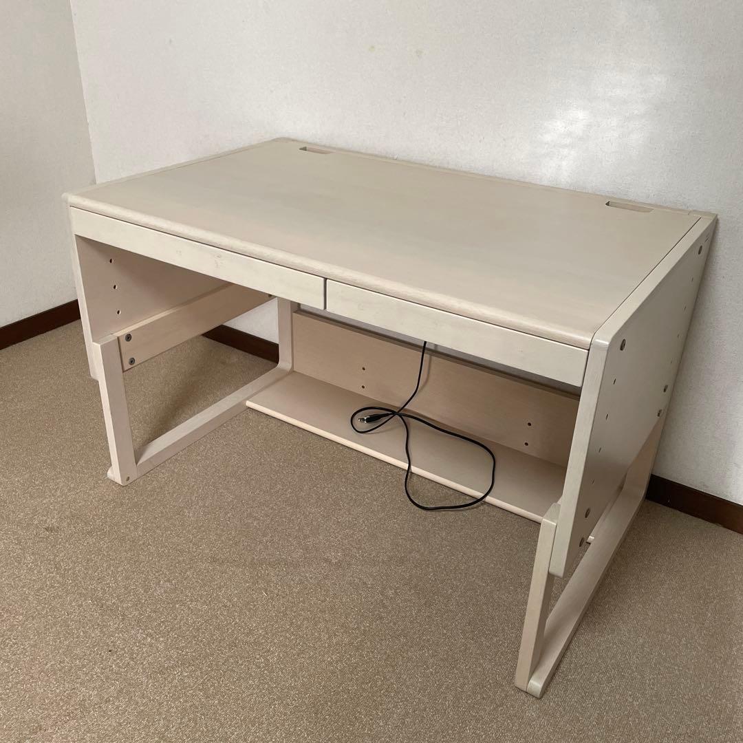 カリモク×ベネッセ学びデスク　ライトベージュ 木製デスク 2引き出し付き