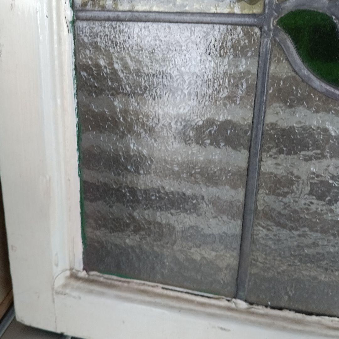 「リー」アンティークガラス　窓枠付きパネル　イギリス製　洋風雑貨